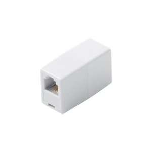  White 6conductor Inline Telephone Coupler High Impact Abs 