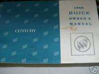 1988 Buick Century Owners Manual (J10)  