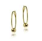 14k Gold Childrens Small Hoop Earrings with Beads  