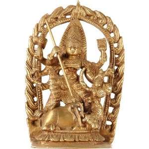  Devi as Mahishasura mardini   Brass Sculpture