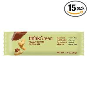 thinkGreen Bars, Peanut Butter Chocolate, 1.76 Ounce Bars (Pack of 15)