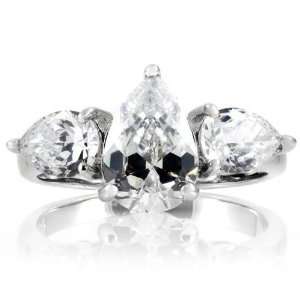  Inspired by Jessica Simpson Engagement Ring   Pear Cut CZs 