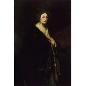   Oil Reproduction   Robert Henri   24 x 36 inches   Woman in Manteau
