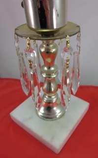 Vintage Chandelier Glass & Marble Parlor Vanity Lamp  