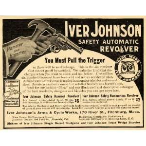  1907 Ad Iver Johnson Arms Cycle Work Safety Fitchburg Revolver 