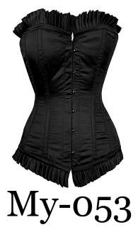 Made to Order Full Steel Long Line Pleated trim Corset  