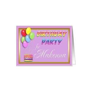  Makenna Birthday Party Invitation Card: Toys & Games