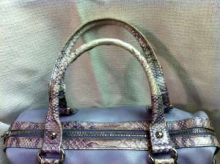 KATHY VAN ZEELAND lilac patchwork summer flower leather handbag w 