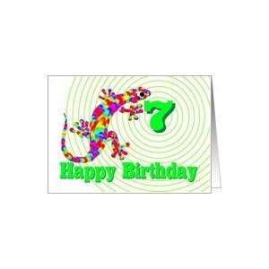  Happy 7th Birthday Rainbow Salamander Card: Toys & Games