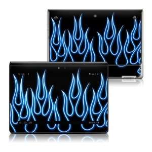  Sony Tablet S Skin (High Gloss Finish)   Blue Neon Flames 
