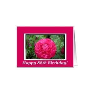  Happy 88th Birthday, Blank Pink flower Card: Toys & Games