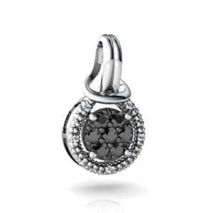  14K White Gold Black Diamond Love Knot Pendant: Jewelry