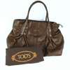 Tods Auth Brown Leather w Dust Bag shoulder bag handbag  