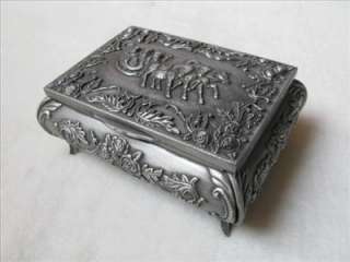 Tibetan Silver Carved Christmas Jewellery box AC20  