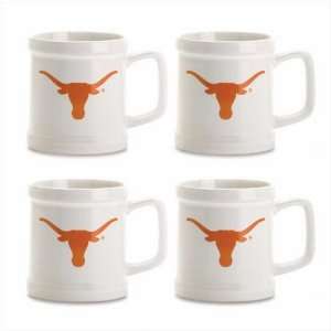   Set of 4 University of Texas Logo Decal Mugs