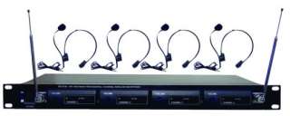Pyle Pro 4 Microphone VHF Wireless Lavalier Headset System  