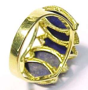 Lapis Lazuli / 14KT Solid Yellow Gold Womens Ring; Size 7.75  