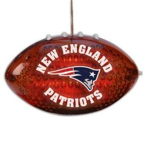   NFL New England Patriots Light Up Football Shape Christmas Ornaments