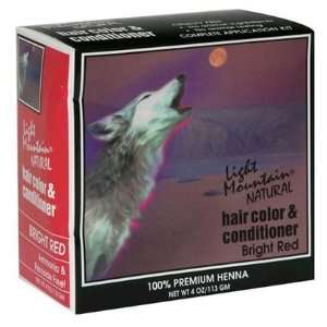 Light Mountain Natural Hair Color & Conditioner, Bright Red, 4 oz, 3 