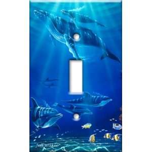  Switch Plate Cover Art Whale & Calf Sea Life S