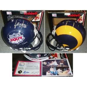  Marshall Faulk Signed Super Bowl XXXIV Pro Helmet: Sports 