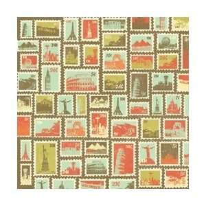 Karen Foster Travel Paper 12X12 World Stamps; 25 Items/Order