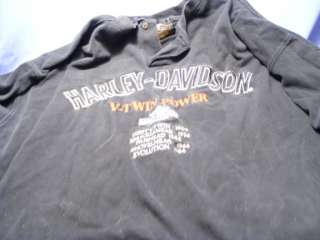 HARLEY DAVIDSON BLACK LONG SLEVE SHIRT V TWIN POWER  