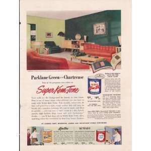  Super Kem Tone Paint 1952 Original Vintage Advertisement 