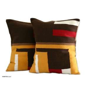  Alpaca wool cushion covers, Wari Colors (pair)