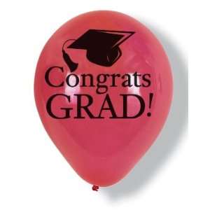  Congrats Grad Latex Party Balloons   Red Health 