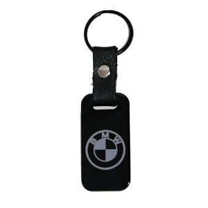  BMW Black Leather Strap Key Chain Fob Automotive
