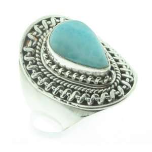  925 Sterling Silver LARIMAR Ring, Size 6, 7.11g Jewelry