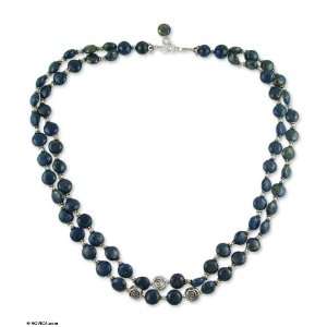  Lapis lazuli strand necklace, Midnight Breeze Jewelry