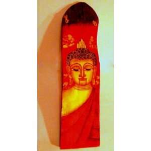  Buddha Lanna Painting Wood Panel3 Red: Everything Else
