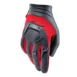  THOR PHASE LACED RED/GRAY YOUTH GLOVES LARGE/LG 