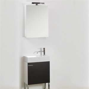  Nameeks Set LA1 Glossy White Lola Bathroom Vanity: Home 