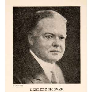 1929 Print Portrait Herbert Hoover President United States America 