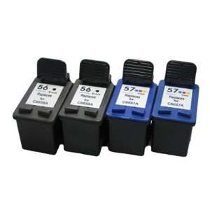  4 pack of refurbished cartridges for HP 56 and HP 57 