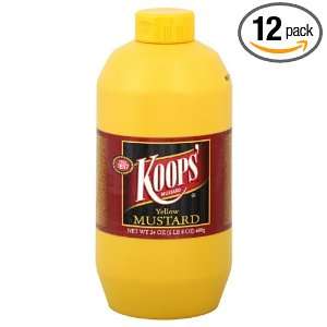 Koops Mustard Yellow, 24 Ounce (Pack of 12)  Grocery 