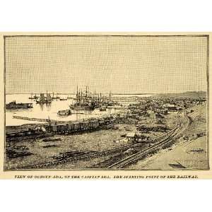  1889 Print Trans Caspian Railway Railroad Caspian Sea 