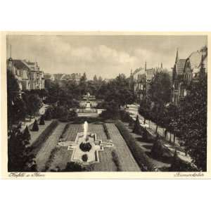   1930s Vintage Postcard Bismarckplatz Krefeld Germany 