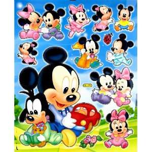  Baby Mickey & Goofy Disney Sticker Sheet BL179 ~ toy car 