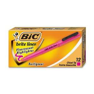    BIC Brite Liner Highlighter   Pink   BICBL11PK: Office Products