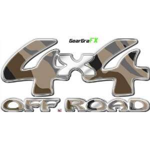  4x4 Off Road Camouflage Brown Truck Decal: Automotive