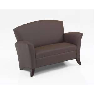   Love Seat with Java/Brown Simulated Leather