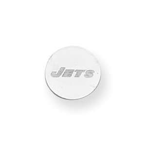 Sterling Silver New York Jets Round Disc Jets Post Earrings   NF1420SS