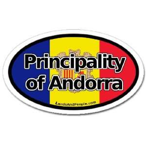 Principality of Andorra on Andorran Flag Car Bumper Sticker Decal Oval