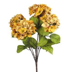  21 Hydrangea Silk Wedding Bouquet Bush Mustard 188