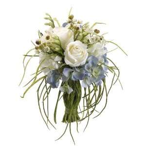   Pack of 2 White & Blue Mixed Flower Wedding Bouquets
