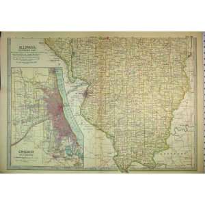  Map C1902 Illinois Chicago America St Loius Northrup